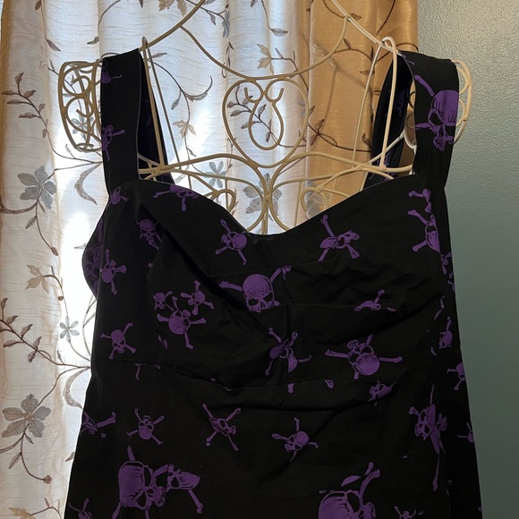 Torrid Black Dress with Purple Skull Print 2X - Picture 3 of 9